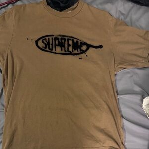 Supreme Brown Tee with Black Graphic